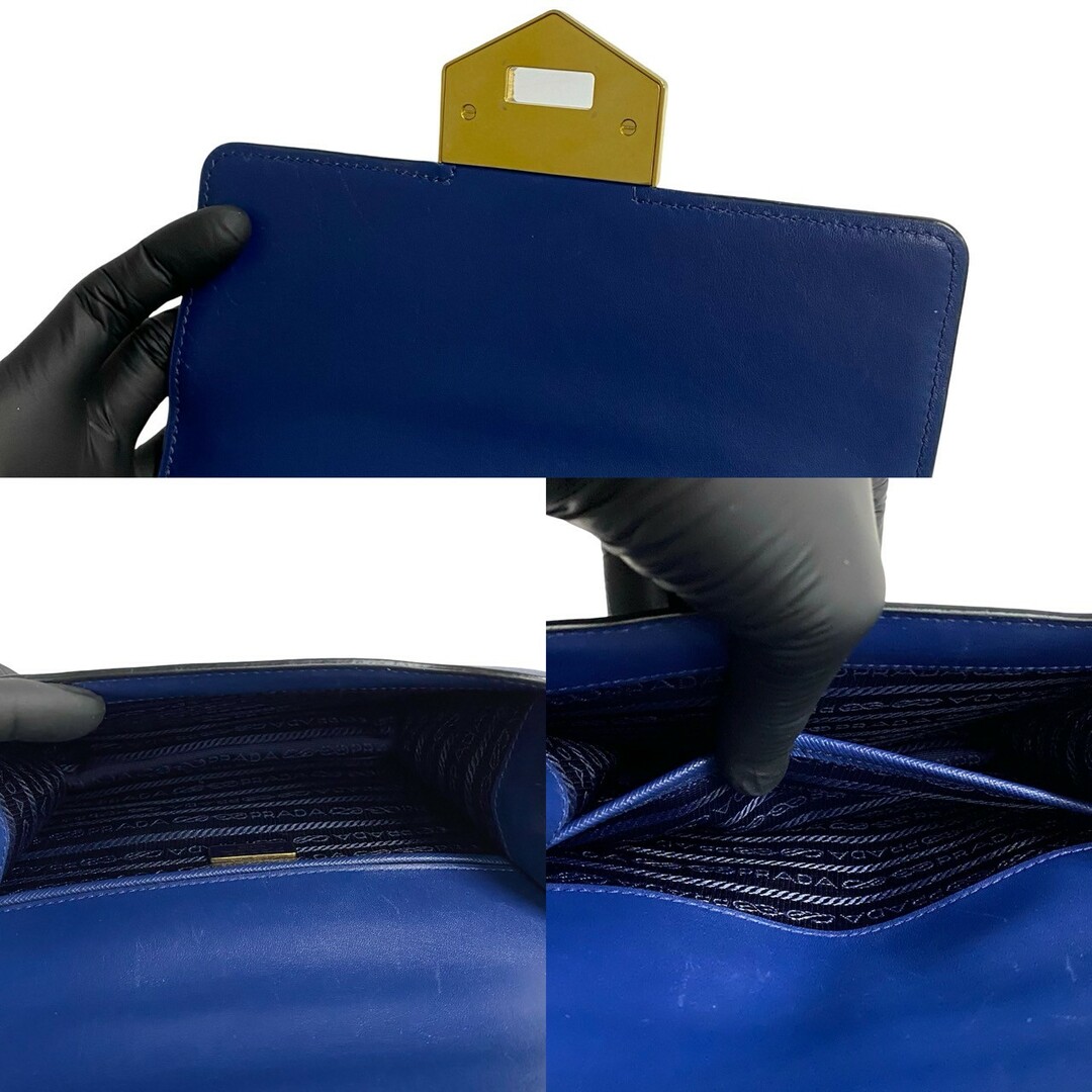 PRADA - 極 美品 PRADA プラダ ロゴ ターンロック ゴールド 金具 PRADA - 極 美品 PRADA プラダ ロゴ ターンロック ゴールド 金具