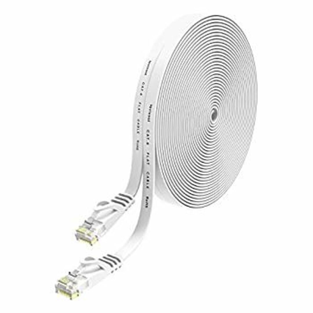 lovicool LANケーブル イーサネットケーブル CAT6準拠 ウルトラフラットケーブル RJ45コネクタ ギガビット 爪折れ防止 やわらか 100フット 30m スマホ/家電/カメラのPC/タブレット(その他)の商品写真