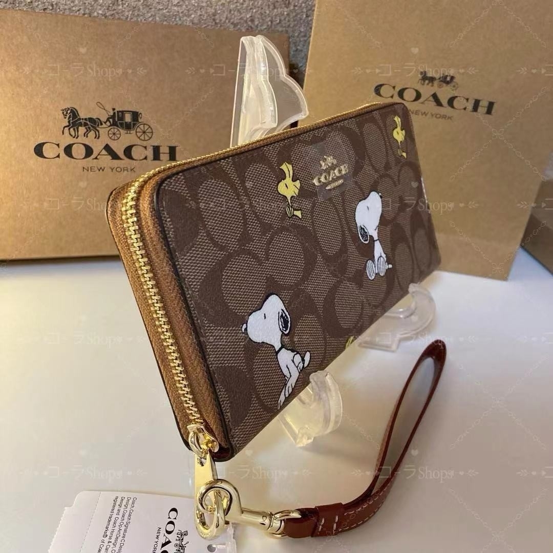 COACH - COACH X PEANUTS 長財布 CE705 スヌーピー ウッド COACH - COACH X PEANUTS 長財布 CE705 スヌーピー ウッド