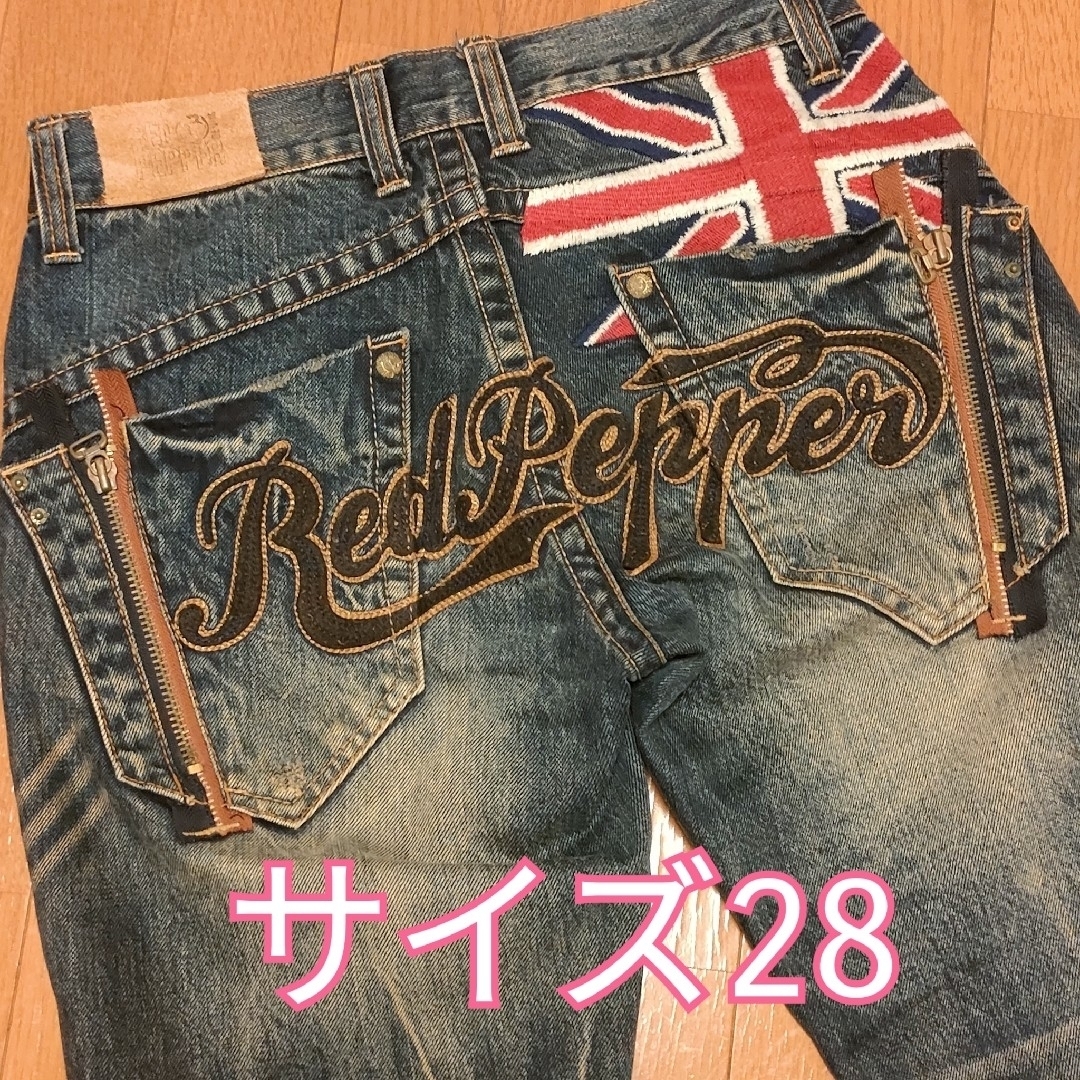 RED PEPPERレッドペッパー イギリス刺繍 デニム 鬼ヒゲ加工 RED PEPPERレッドペッパー イギリス刺繍 デニム 鬼ヒゲ加工