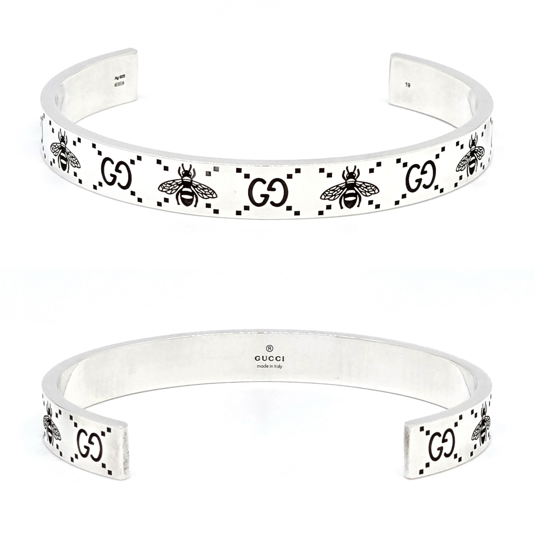 GUCCI - グッチ 728296 GG ビー バングル 19 925 エングレー GUCCI - グッチ 728296 GG ビー バングル 19 925 エングレー