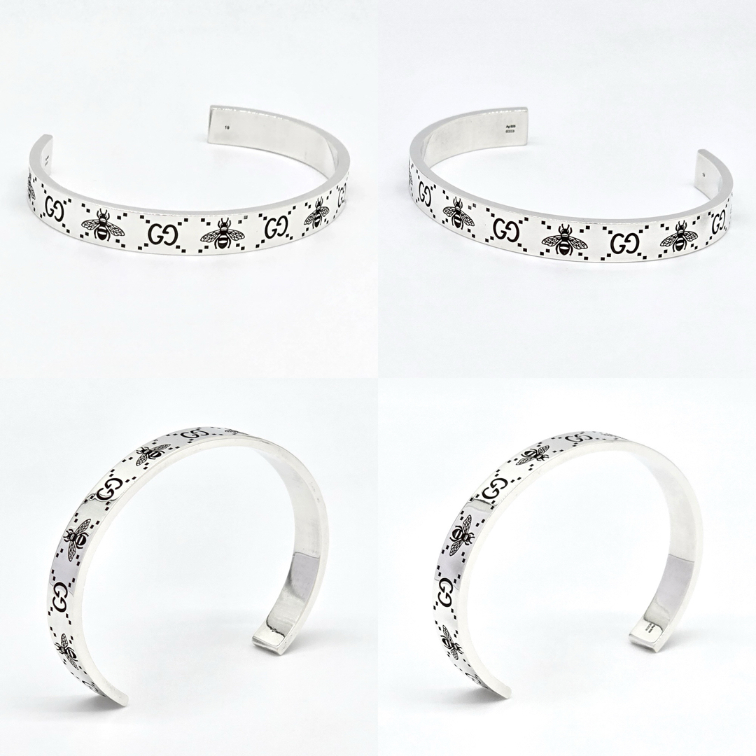 GUCCI - グッチ 728296 GG ビー バングル 19 925 エングレー GUCCI - グッチ 728296 GG ビー バングル 19 925 エングレー