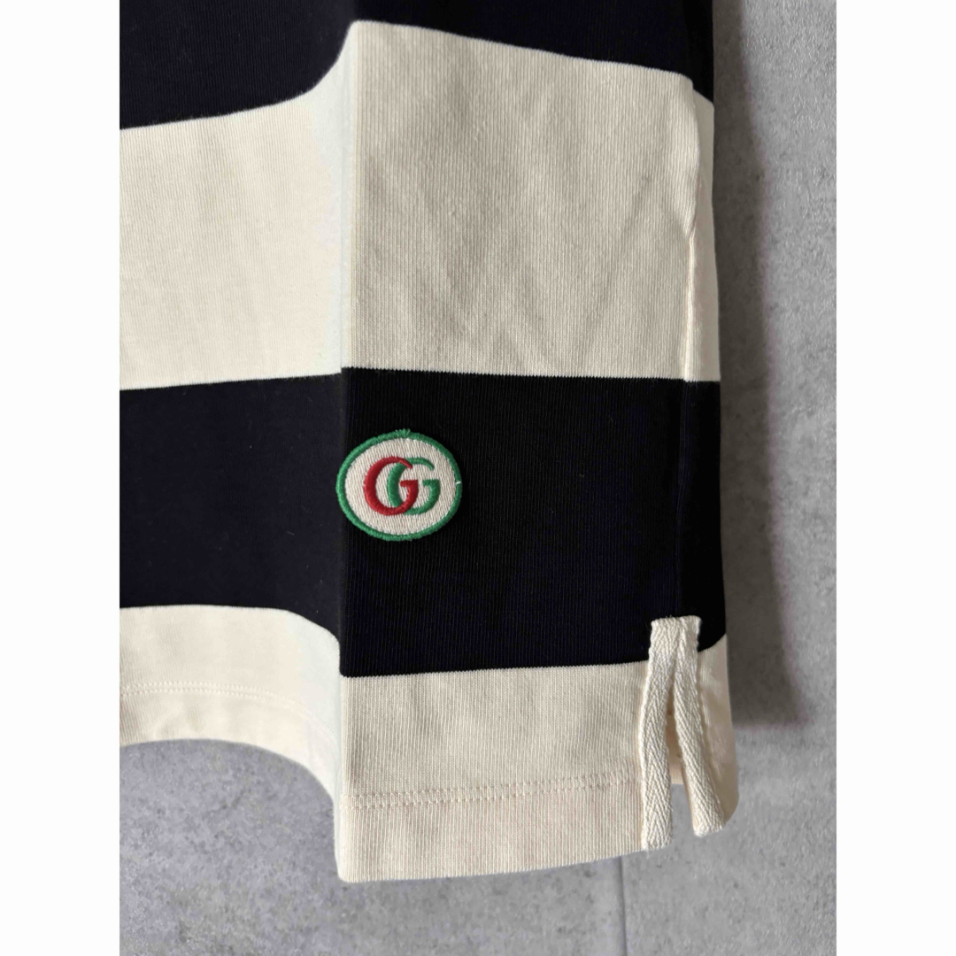 GUCCI - グッチ GUCCI ストライプコットンボーダーポロシャツの GUCCI - グッチ GUCCI ストライプコットンボーダーポロシャツの