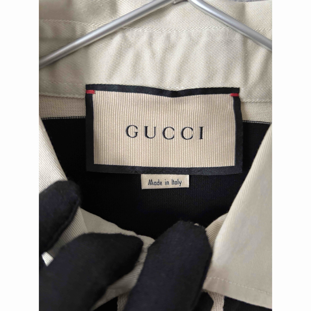 GUCCI - グッチ GUCCI ストライプコットンボーダーポロシャツの GUCCI - グッチ GUCCI ストライプコットンボーダーポロシャツの