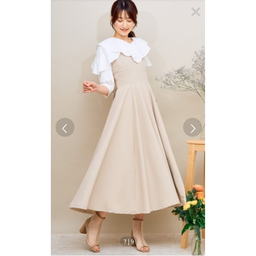 Noela(ノエラ)のノエラ　ジャンパースカート　リボン付きピンクワンピース レディースのワンピース(ロングワンピース/マキシワンピース)の商品写真