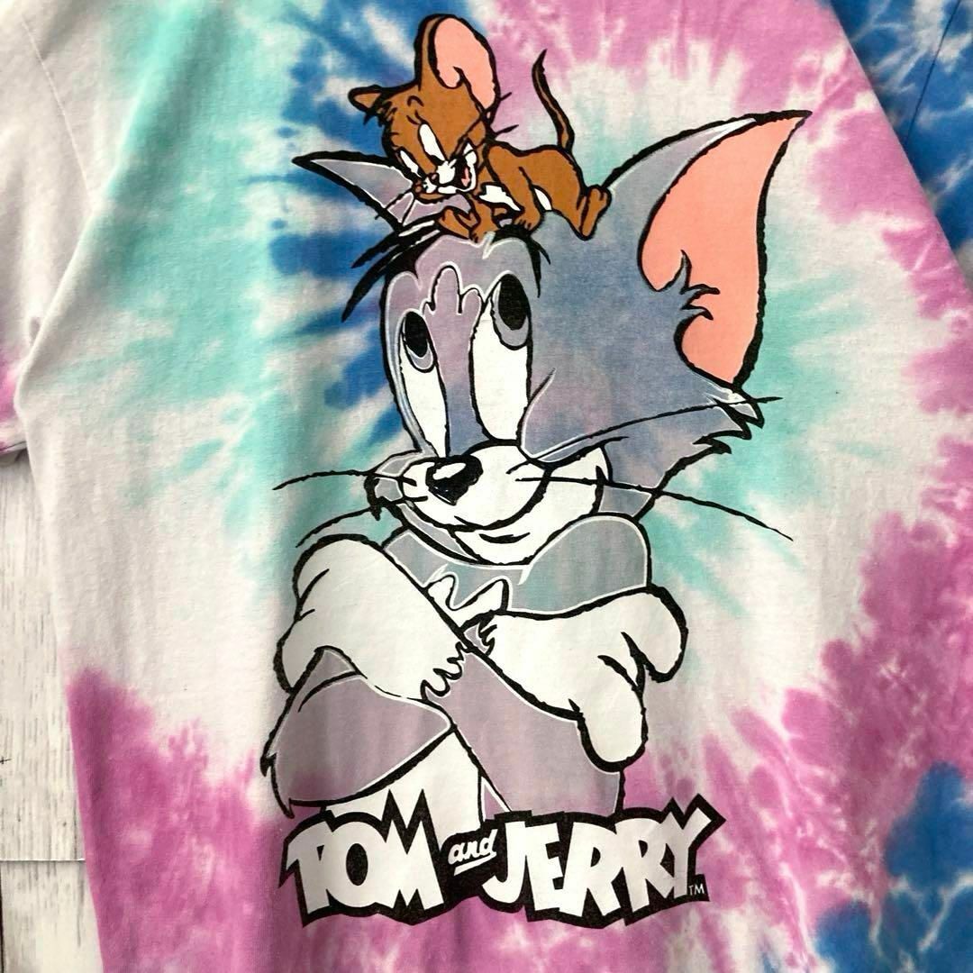 トムとジェリー　タイダイ染めプリントTシャツ　サイズL アメリカ古着キャラクター メンズのトップス(Tシャツ/カットソー(半袖/袖なし))の商品写真