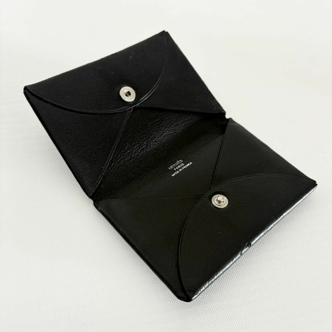 HERMES - 『エルメス』カルヴィ ノワール 黒 シェーブル カード HERMES - 『エルメス』カルヴィ ノワール 黒 シェーブル カード