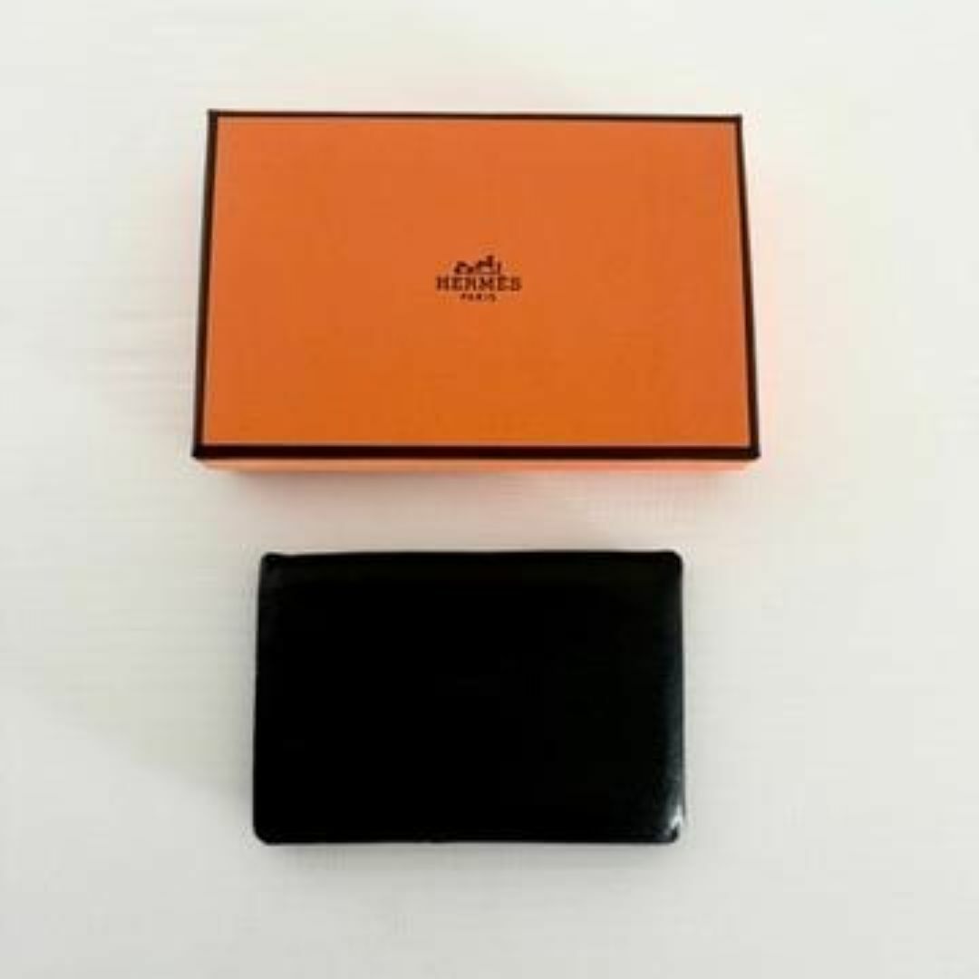 HERMES - 『エルメス』カルヴィ ノワール 黒 シェーブル カード HERMES - 『エルメス』カルヴィ ノワール 黒 シェーブル カード