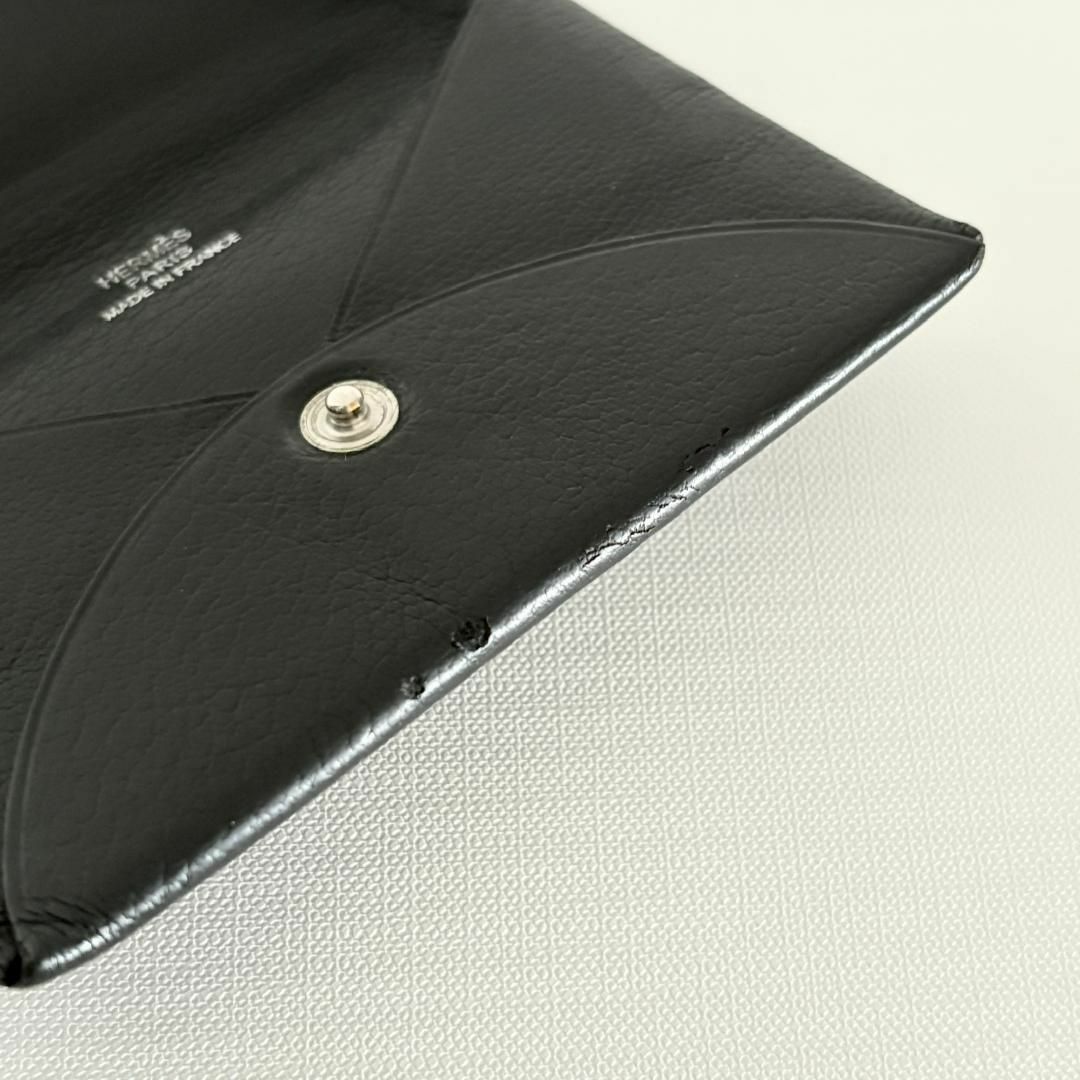 HERMES - 『エルメス』カルヴィ ノワール 黒 シェーブル カード HERMES - 『エルメス』カルヴィ ノワール 黒 シェーブル カード