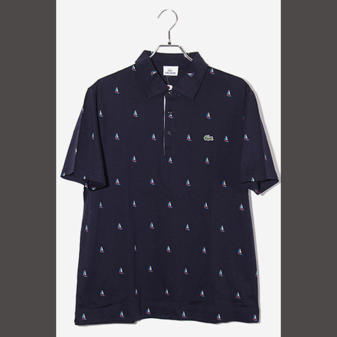 LACOSTE - 未使用品 ラコステ ワニ刺繍 ヨット 総柄 半袖 LACOSTE - 未使用品 ラコステ ワニ刺繍 ヨット 総柄 半袖