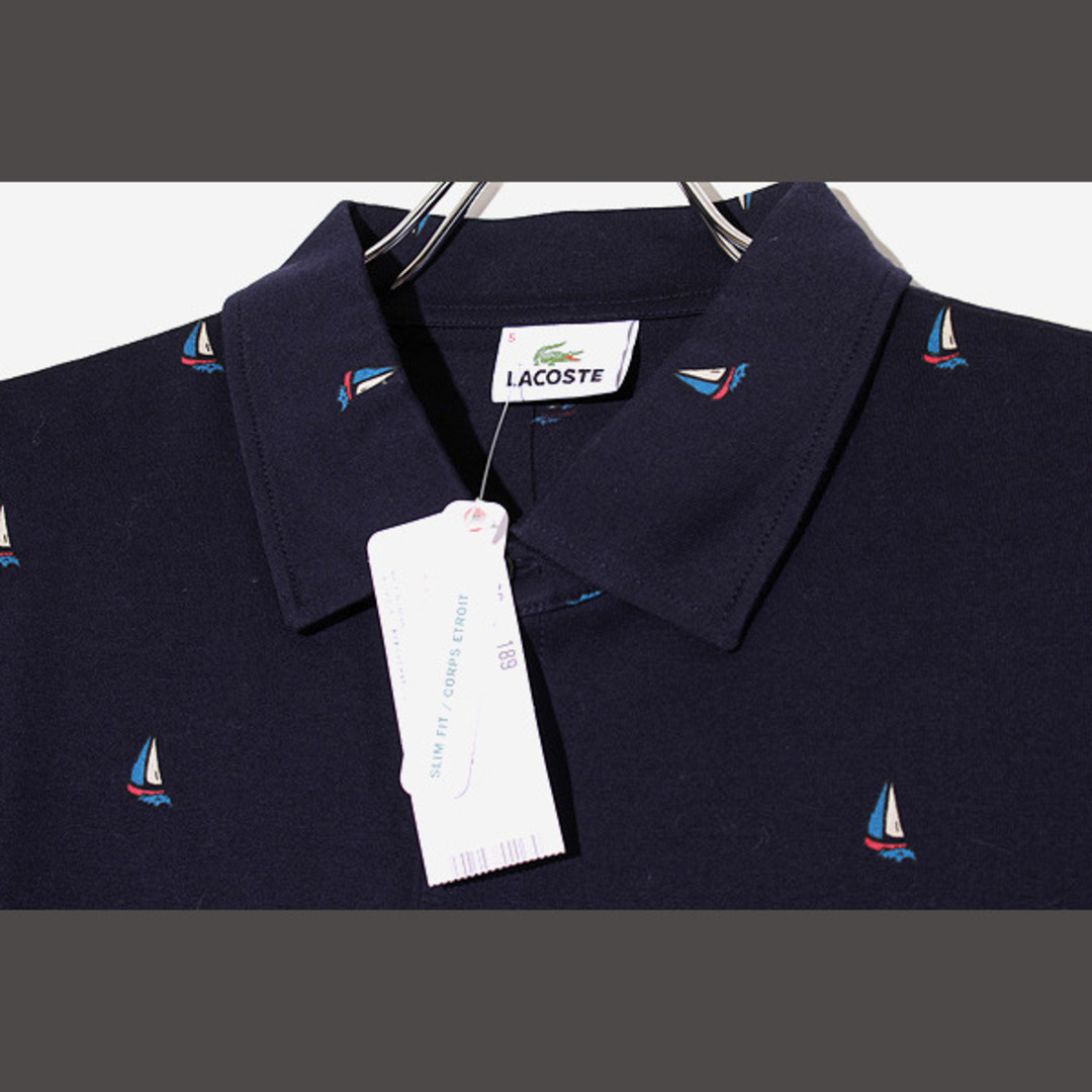 LACOSTE - 未使用品 ラコステ ワニ刺繍 ヨット 総柄 半袖 LACOSTE - 未使用品 ラコステ ワニ刺繍 ヨット 総柄 半袖