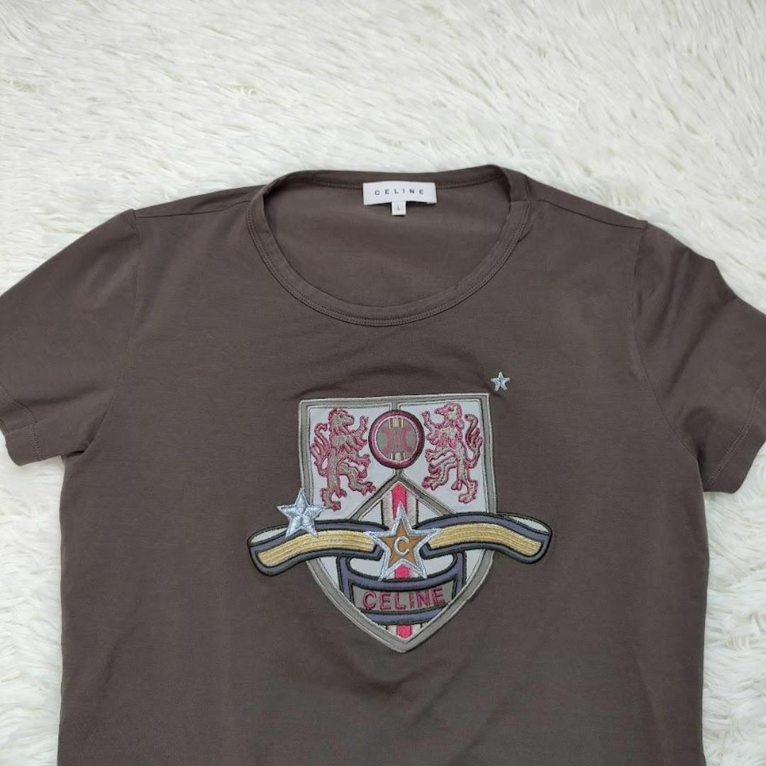CELINE - CELINE セリーヌ 半袖 Tシャツ L ロゴ トリオンフ 刺繍 CELINE - CELINE セリーヌ 半袖 Tシャツ L ロゴ トリオンフ 刺繍