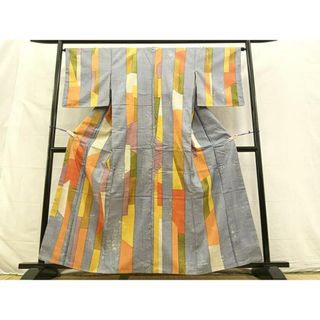 平和屋着物■訪問着　紬地　間道　正絹　逸品　BAAR8346by