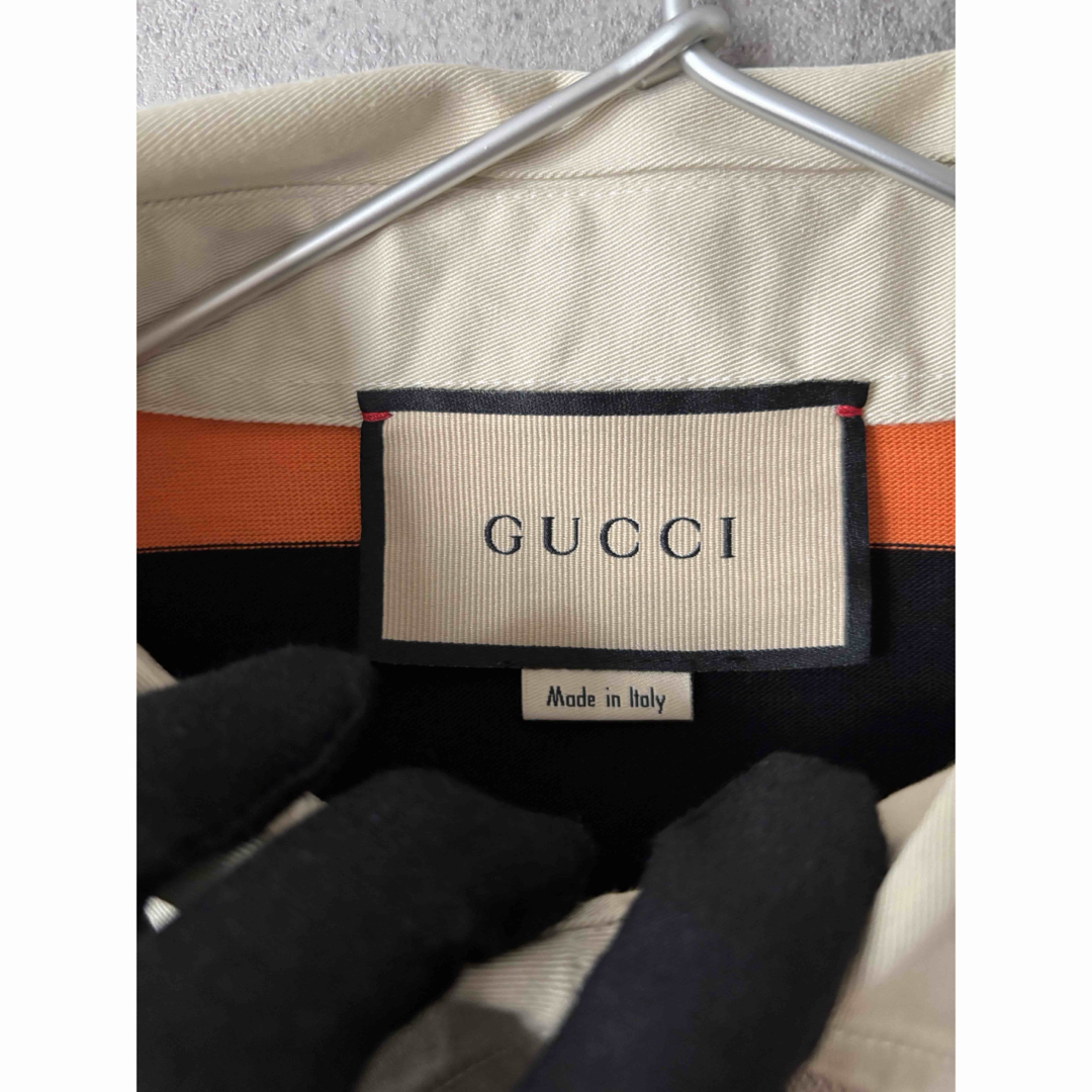 GUCCI - グッチ GUCCI ストライプコットンボーダーポロシャツの GUCCI - グッチ GUCCI ストライプコットンボーダーポロシャツの