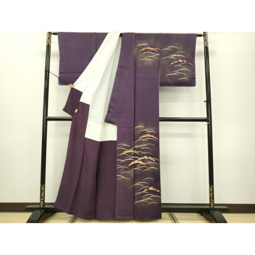 平和屋着物□訪問着 刺繍 雪芝草花文 暈し染め 金彩 正絹 逸品 平和屋着物□訪問着 刺繍 雪芝草花文 暈し染め 金彩 正絹 逸品