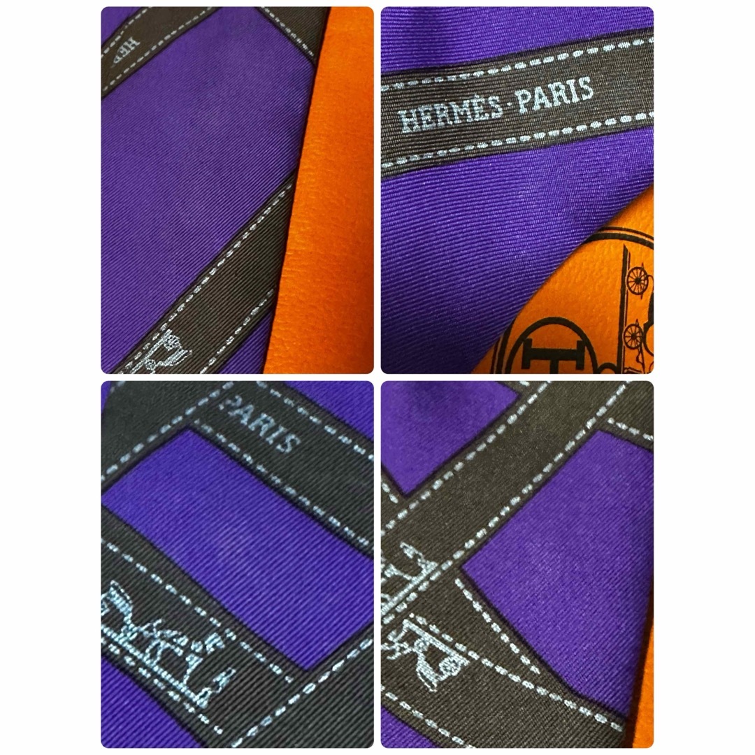 HERMES - エルメス ボルデュック ツイリー リボン柄 パープル 紫 HERMES - エルメス ボルデュック ツイリー リボン柄 パープル 紫