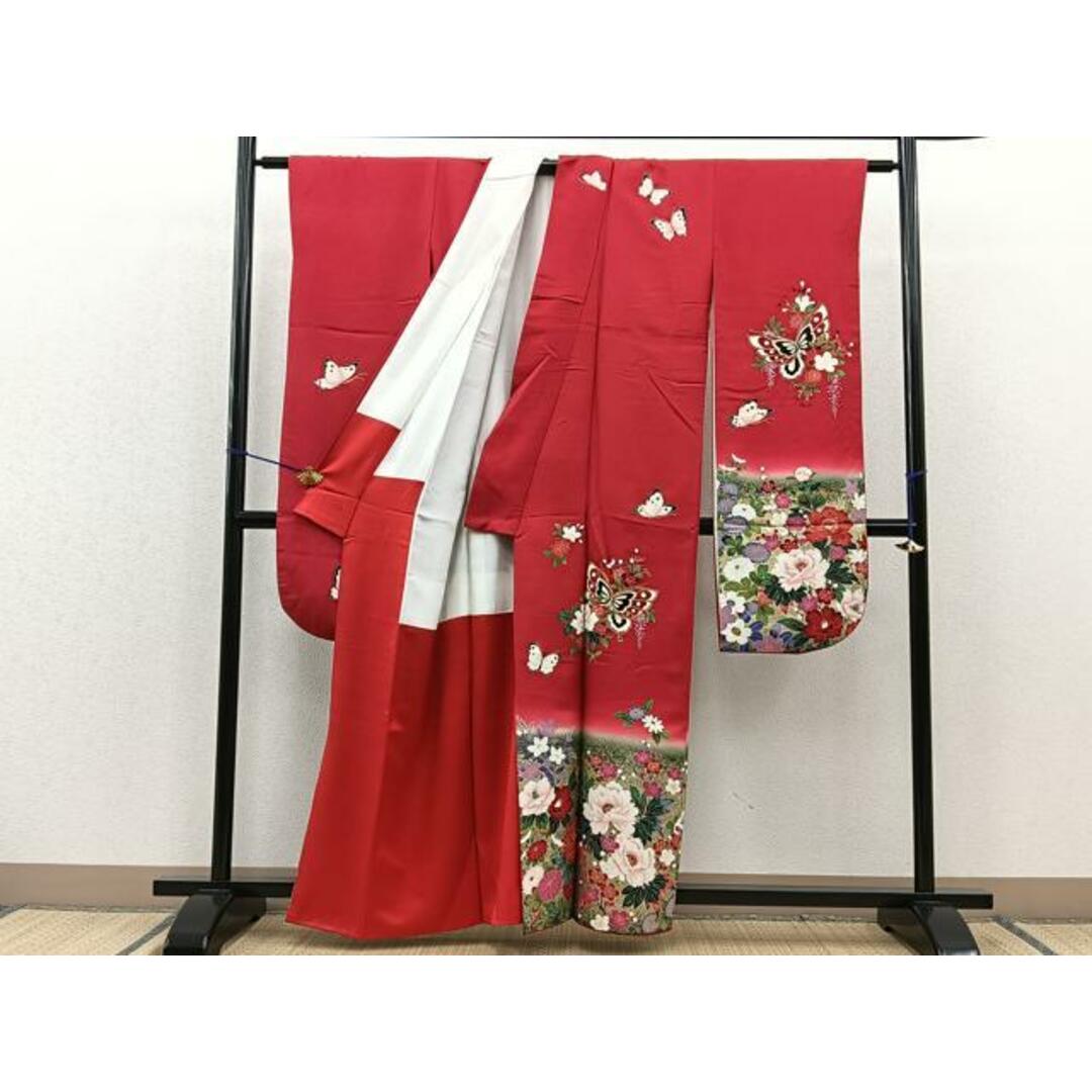 平和屋着物□豪華振袖 駒刺繍 花蝶文 暈し染め 金彩 正絹 逸品 平和屋着物□豪華振袖 駒刺繍 花蝶文 暈し染め 金彩 正絹 逸品