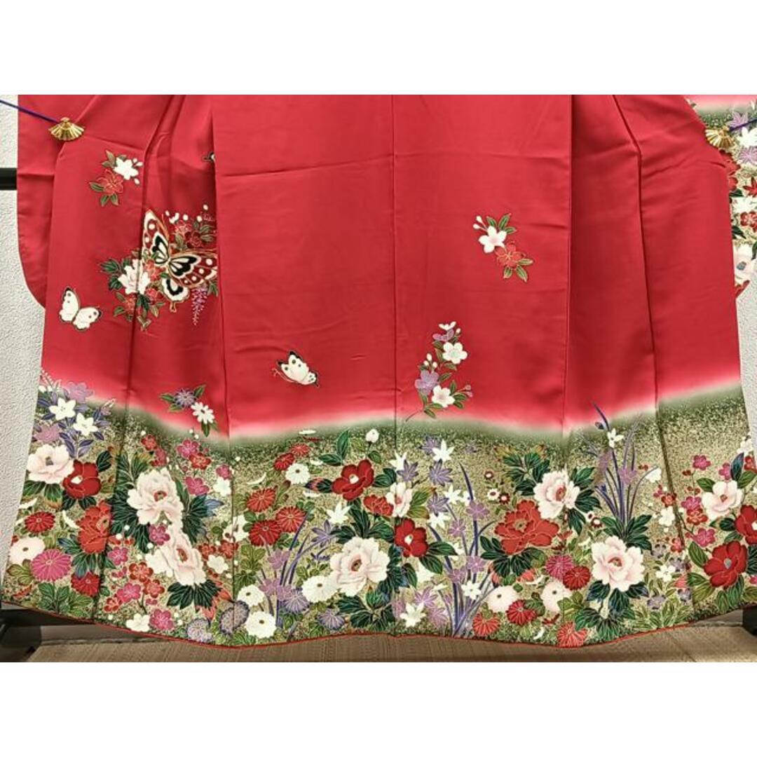 平和屋着物□豪華振袖 駒刺繍 花蝶文 暈し染め 金彩 正絹 逸品 平和屋着物□豪華振袖 駒刺繍 花蝶文 暈し染め 金彩 正絹 逸品