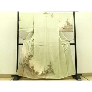 平和屋着物■訪問着　地紙草花文　暈し染め　金彩　正絹　逸品　BAAR9662cm(着物)