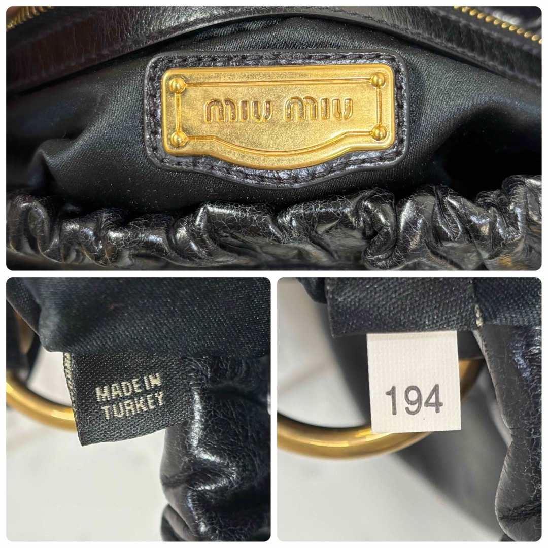 MIU MIU - 極美 miu miu vitello lux 2way bag blackの通販 by MIU MIU - 極美 miu miu vitello lux 2way bag blackの通販 by