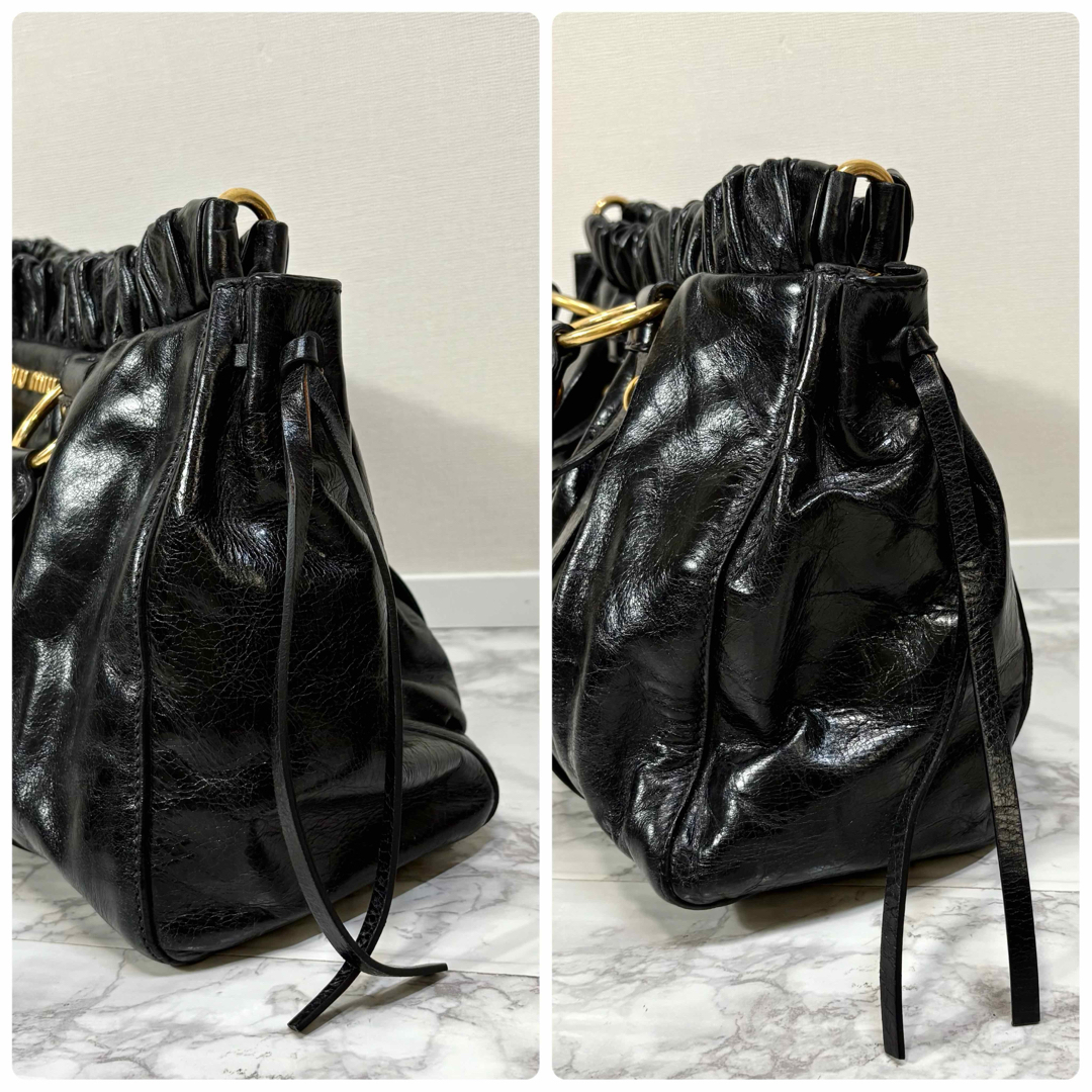 MIU MIU - 極美 miu miu vitello lux 2way bag blackの通販 by MIU MIU - 極美 miu miu vitello lux 2way bag blackの通販 by