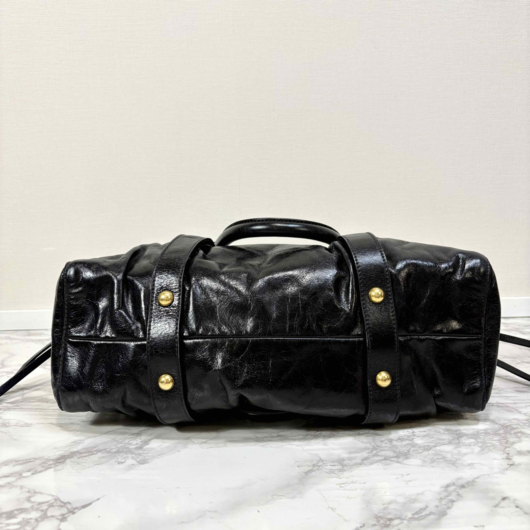 MIU MIU - 極美 miu miu vitello lux 2way bag blackの通販 by MIU MIU - 極美 miu miu vitello lux 2way bag blackの通販 by