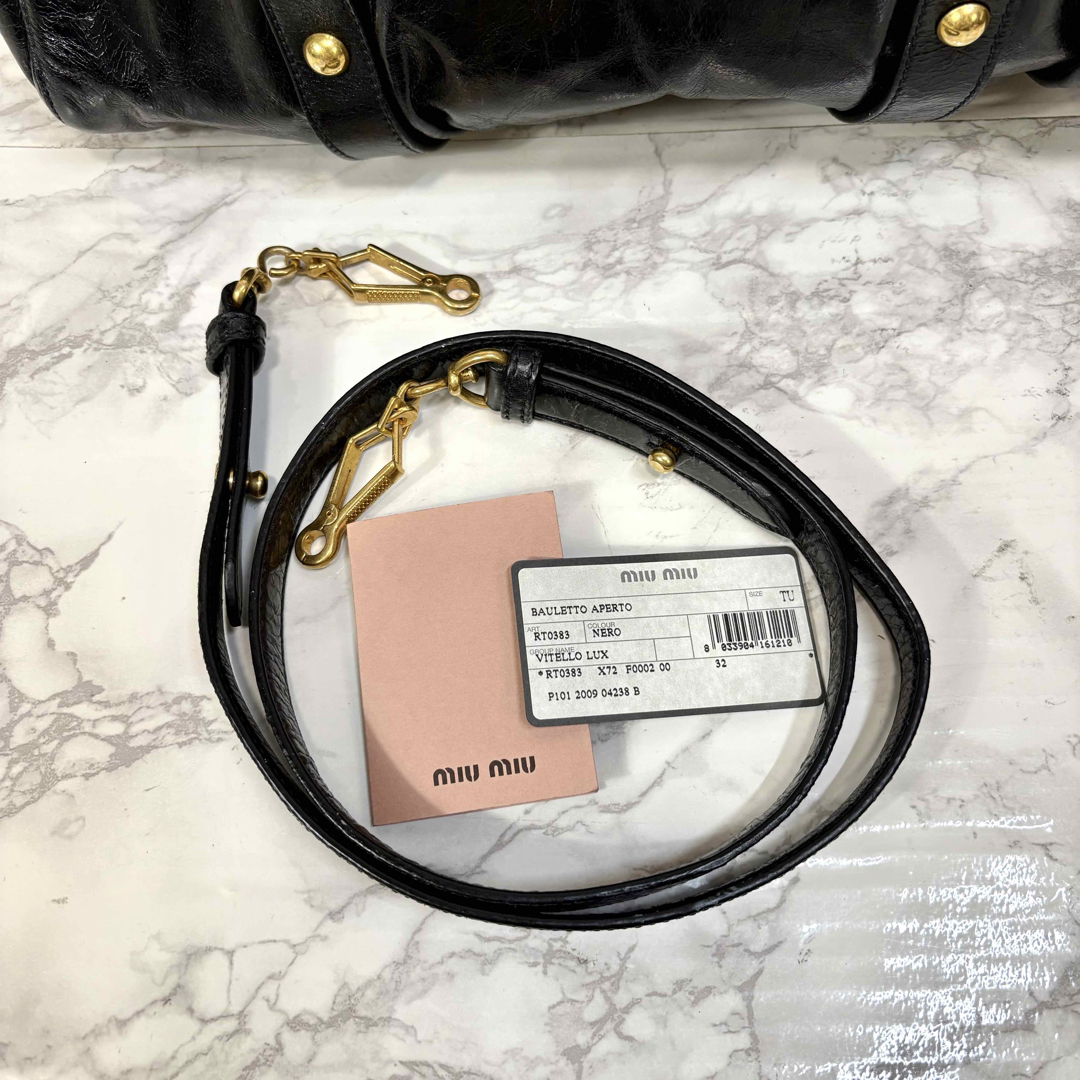 MIU MIU - 極美 miu miu vitello lux 2way bag blackの通販 by MIU MIU - 極美 miu miu vitello lux 2way bag blackの通販 by