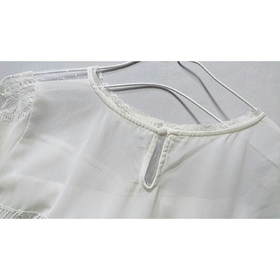 Ameri VINTAGE - 【アメリ】洗練☆ホワイトレース装飾シアー Ameri VINTAGE - 【アメリ】洗練☆ホワイトレース装飾シアー