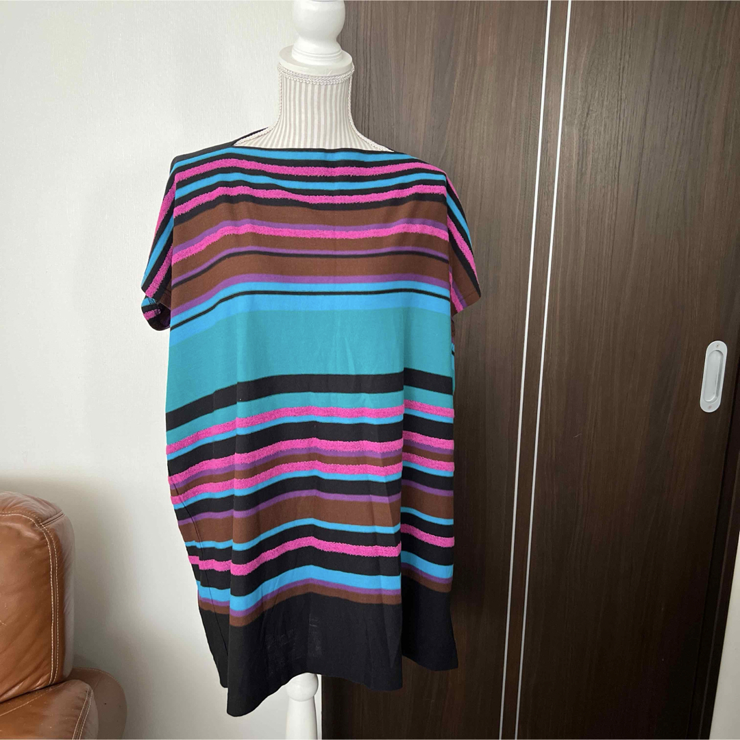 ISSEY MIYAKE - 美品イッセイミヤケmeボーダーチュニック☆の ISSEY MIYAKE - 美品イッセイミヤケmeボーダーチュニック☆の