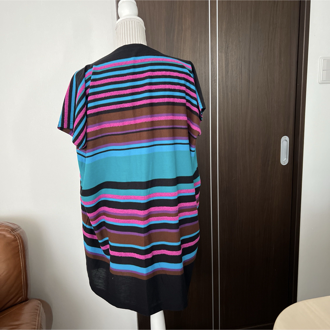 ISSEY MIYAKE - 美品イッセイミヤケmeボーダーチュニック☆の ISSEY MIYAKE - 美品イッセイミヤケmeボーダーチュニック☆の