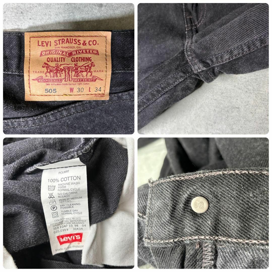 Levi's - Levi's 505 ブラックデニム 先染め ストレート 美品 Levi's - Levi's 505 ブラックデニム 先染め ストレート 美品