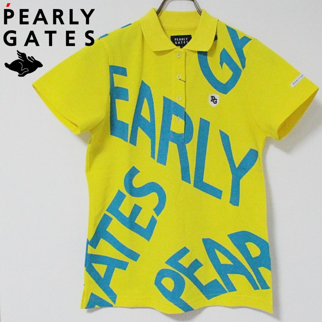 PEARLY GATES - 新品 パーリーゲイツ ウェーブロゴ柄 ポップコーン編み 高通気ポロシャツ M 黄