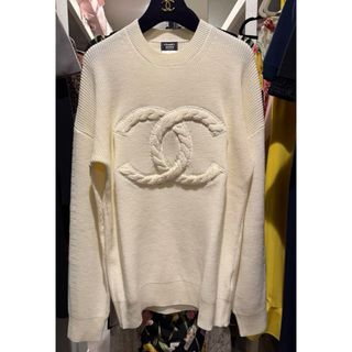 CHANEL - 新品同様 シャネル カシミヤ混 長袖 クルーネック CHANEL - 新品同様 シャネル カシミヤ混 長袖 クルーネック
