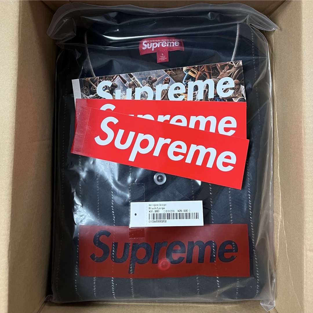 Supreme - Supreme Herringbone Cardigan Black Lの通販 by RIRI Supreme - Supreme Herringbone Cardigan Black Lの通販 by RIRI