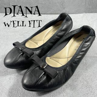 DIANA - 美品✨ DIANA フラットシューズ パンプス リボン 黒 DIANA - 美品✨ DIANA フラットシューズ パンプス リボン 黒