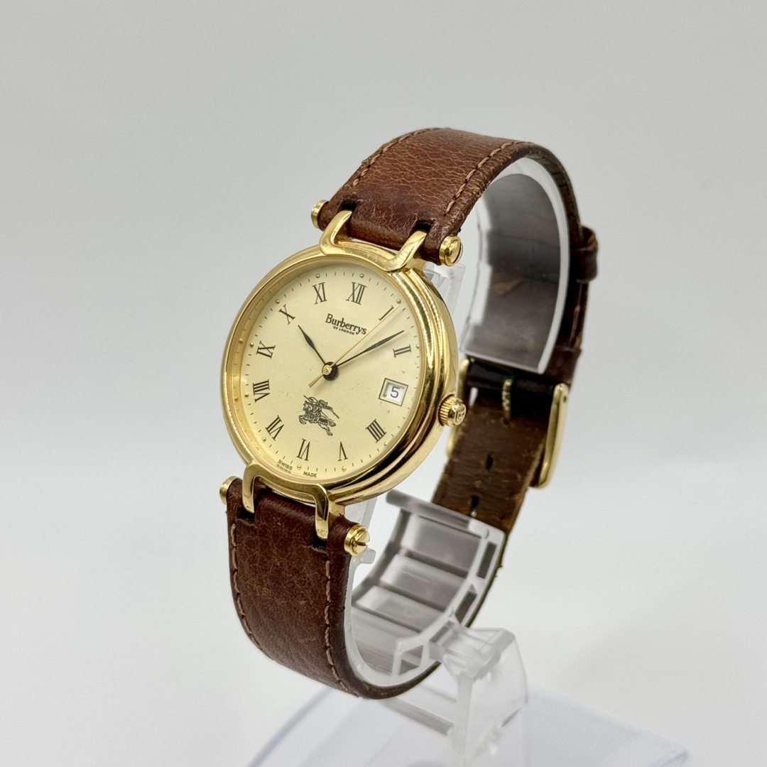 BURBERRY - BURBERRY バーバリー 3210 アイボリー文字盤デイト BURBERRY - BURBERRY バーバリー 3210 アイボリー文字盤デイト