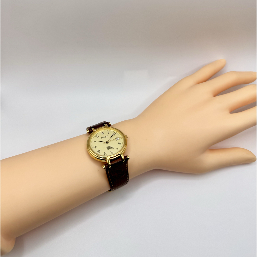 BURBERRY - BURBERRY バーバリー 3210 アイボリー文字盤デイト BURBERRY - BURBERRY バーバリー 3210 アイボリー文字盤デイト