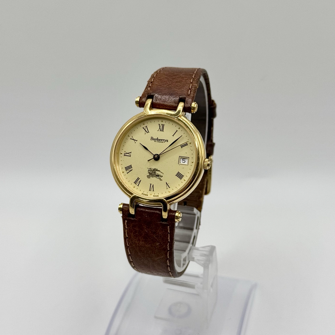 BURBERRY - BURBERRY バーバリー 3210 アイボリー文字盤デイト BURBERRY - BURBERRY バーバリー 3210 アイボリー文字盤デイト