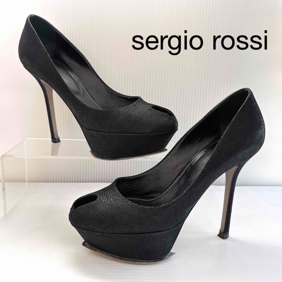 Sergio Rossi - セルジオロッシ オープントゥ 厚底 サンダル Sergio Rossi - セルジオロッシ オープントゥ 厚底 サンダル