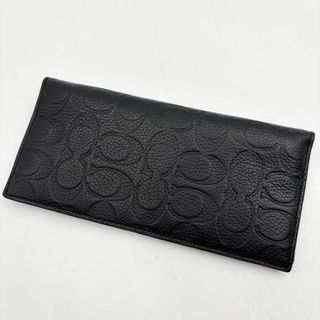 COACH - 新品未使用 COACH 長財布 ブラック シグネチャー COACH - 新品未使用 COACH 長財布 ブラック シグネチャー