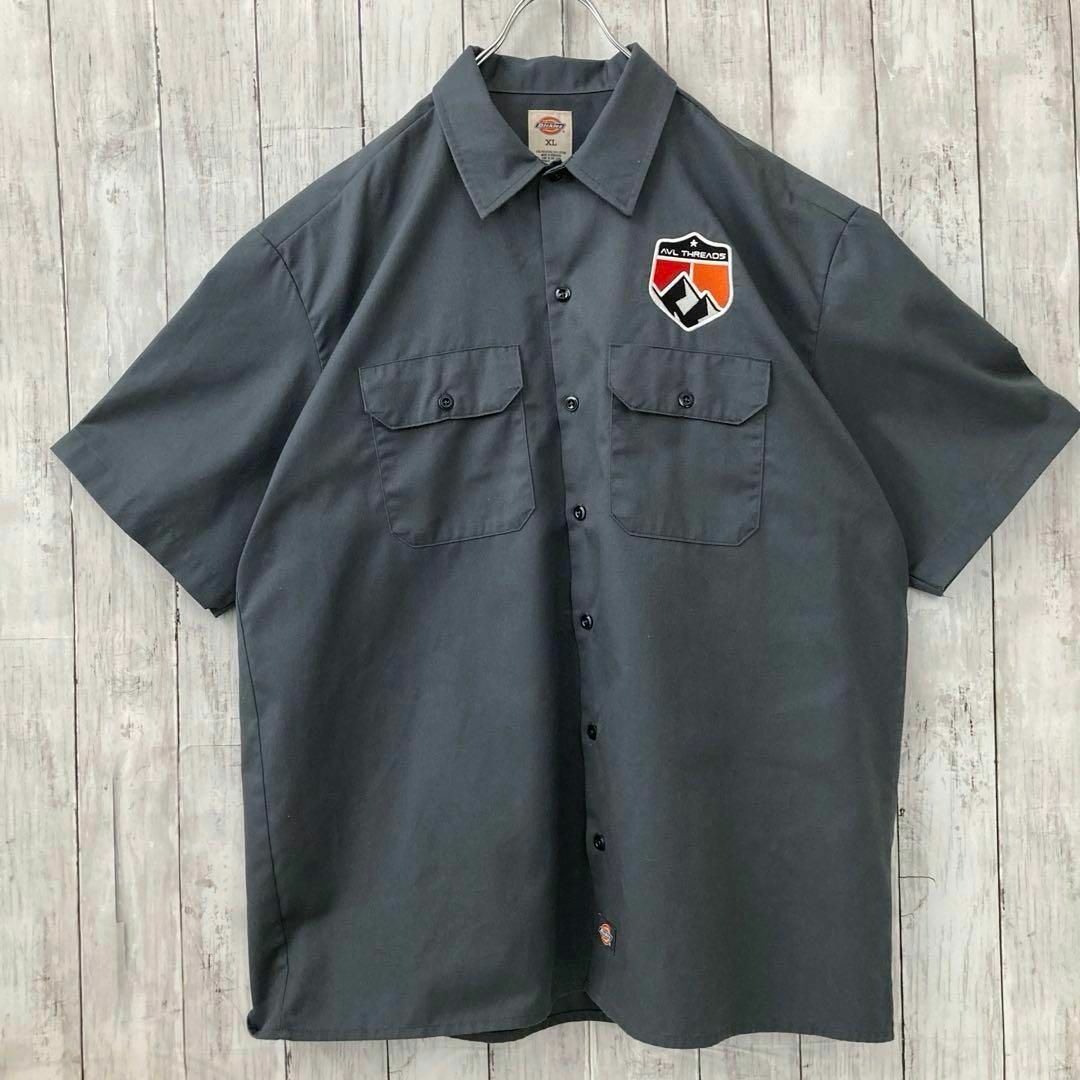 Dickies - DICKIESディッキーズ半袖ツイル刺繍ロゴワークシャツ Dickies - DICKIESディッキーズ半袖ツイル刺繍ロゴワークシャツ