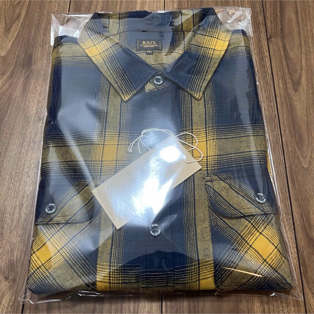 RATS - XXLサイズ rats cotton linen チェックシャツ キムタクの RATS - XXLサイズ rats cotton linen チェックシャツ キムタクの