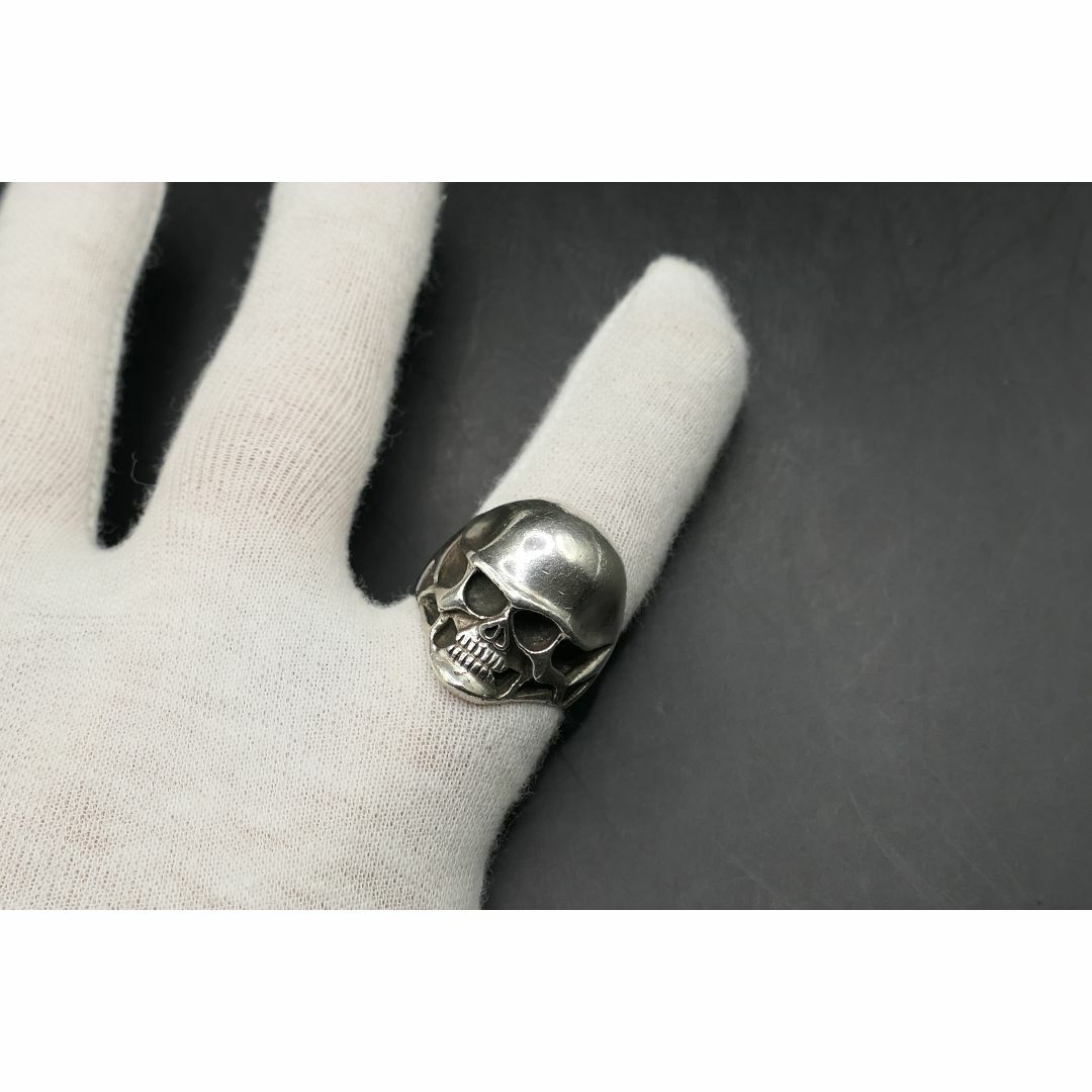 美品 19号 ノーブランド スカル リング シルバー925製 指輪の 美品 19号 ノーブランド スカル リング シルバー925製 指輪の
