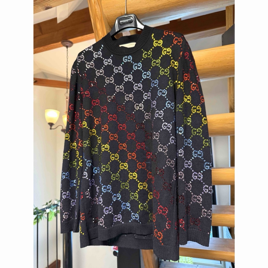 GUCCI - 【極上の純正レインボークリスタル】GUCCI総柄ライン GUCCI - 【極上の純正レインボークリスタル】GUCCI総柄ライン