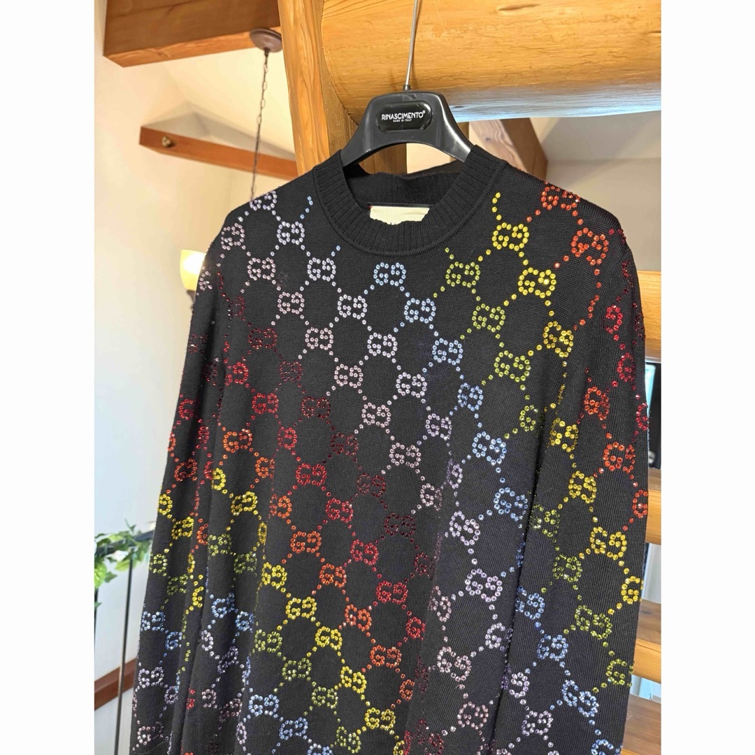 GUCCI - 【極上の純正レインボークリスタル】GUCCI総柄ライン GUCCI - 【極上の純正レインボークリスタル】GUCCI総柄ライン