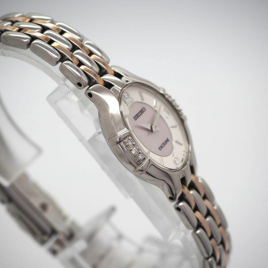 SEIKO - 572 SEIKO エクセリーヌ 箱付き ダイヤベゼル オーバル SEIKO - 572 SEIKO エクセリーヌ 箱付き ダイヤベゼル オーバル