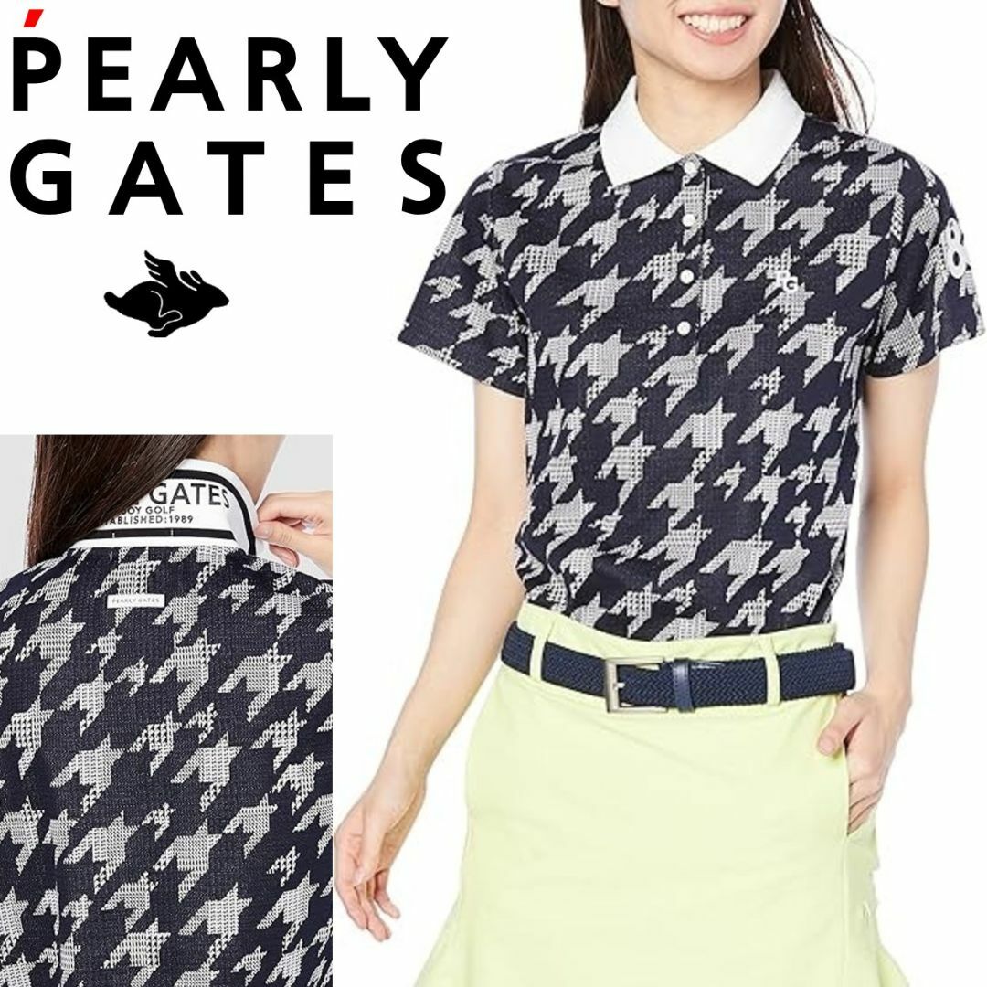 PEARLY GATES - 新品 パーリーゲイツ グレンチェック&千鳥柄 襟 PEARLY GATES - 新品 パーリーゲイツ グレンチェック&千鳥柄 襟