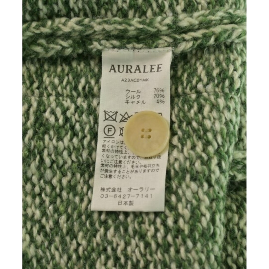 AURALEE - AURALEE オーラリー カーディガン 4(M位) 緑x白 AURALEE - AURALEE オーラリー カーディガン 4(M位) 緑x白