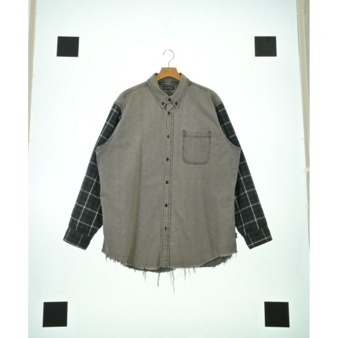 BALENCIAGA - BALENCIAGA カジュアルシャツ 38(S位) 緑x紺x白 BALENCIAGA - BALENCIAGA カジュアルシャツ 38(S位) 緑x紺x白