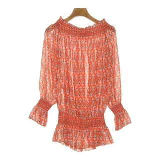 Tory Burch - TORY BURCH ブラウス 2(M位) オレンジx白x黒(総柄 Tory Burch - TORY BURCH ブラウス 2(M位) オレンジx白x黒(総柄